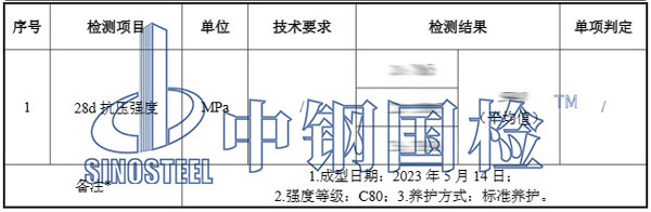 混凝土檢測項目結果