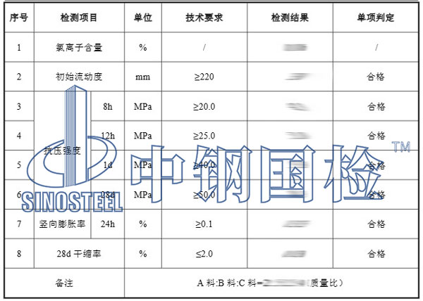 環(huán)氧樹脂砂漿檢測項目結果