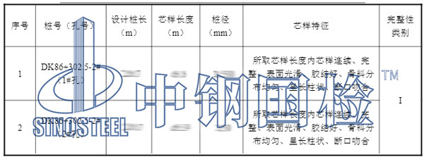 鋼筋混凝土檢測(cè)項(xiàng)目結(jié)果