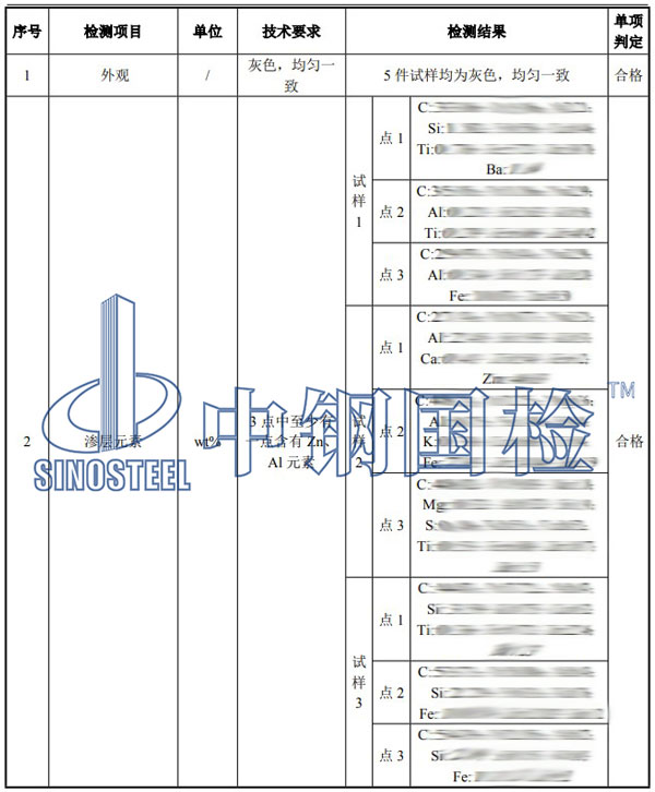 吊籃檢測項目結果