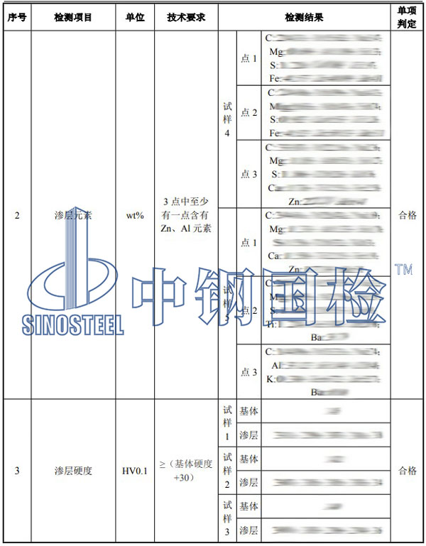 吊籃檢測項目結果