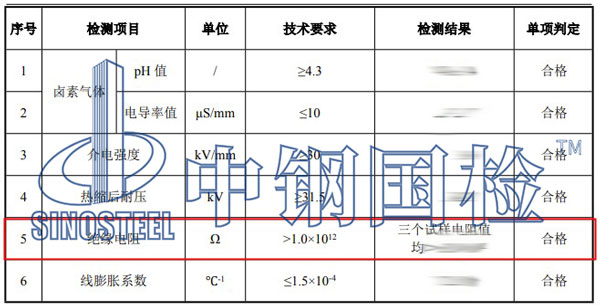 絕緣電阻檢測項目結(jié)果